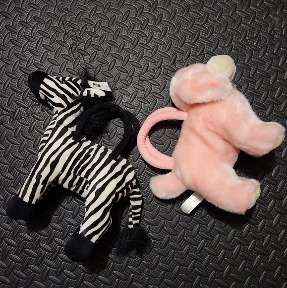 Plush Animal Purse/Bag Lot Horse Pig Bear Rabbit Lamb Zebra Dog - Picture 8 of 8
